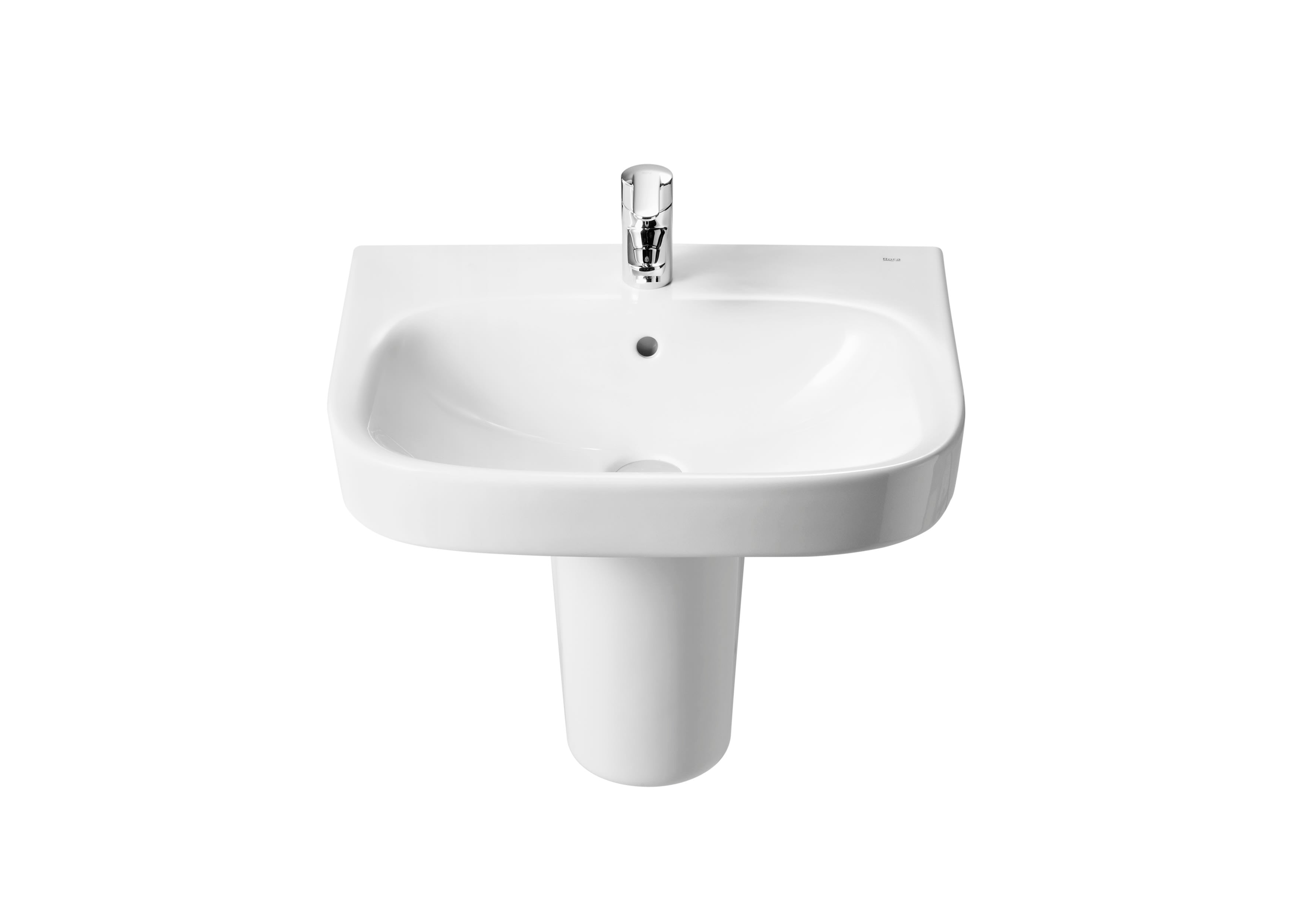 Roca Умивалник за Стенен Монтаж Правоъгълна 3 Отвора Glossy White A325995000 - Stonea.BG