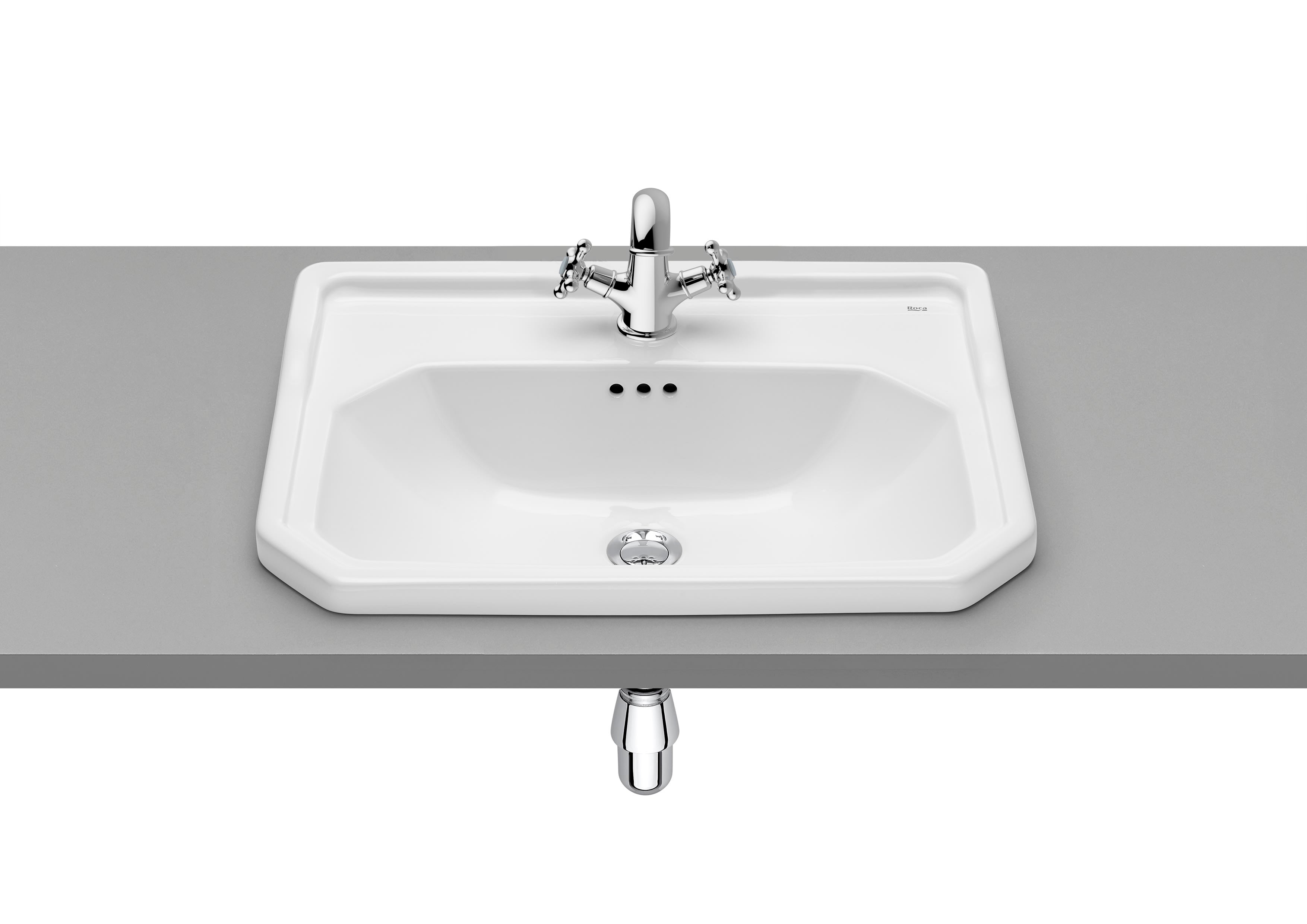 Roca Carmen – Умивалник за вграждане в плот 60×45×20см White бял 1 отвор A3270A5000