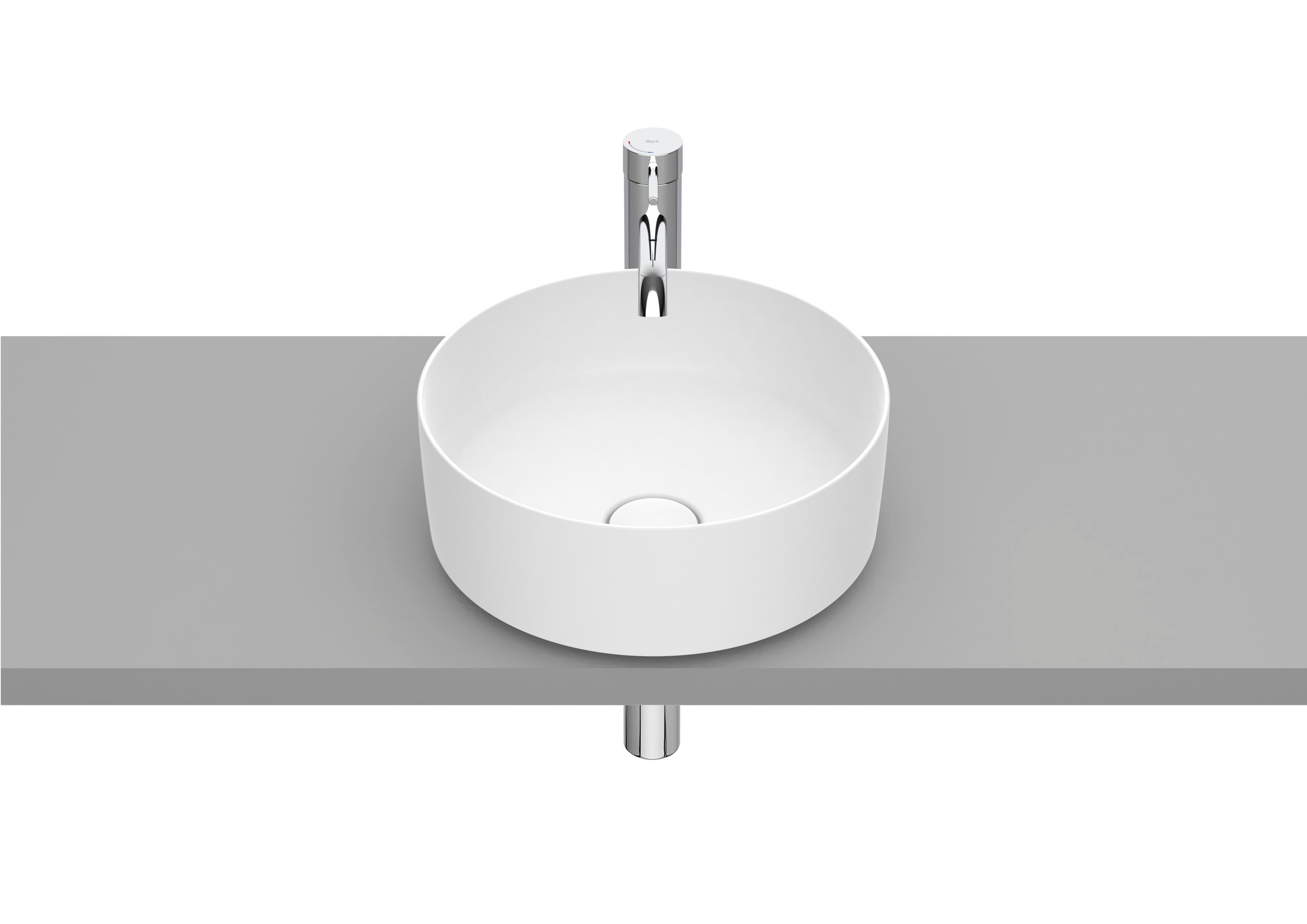 Roca Inspira ROUND – Овален умивалник върху плот 37×37×14см White бял FINECERAMIC® A327523000