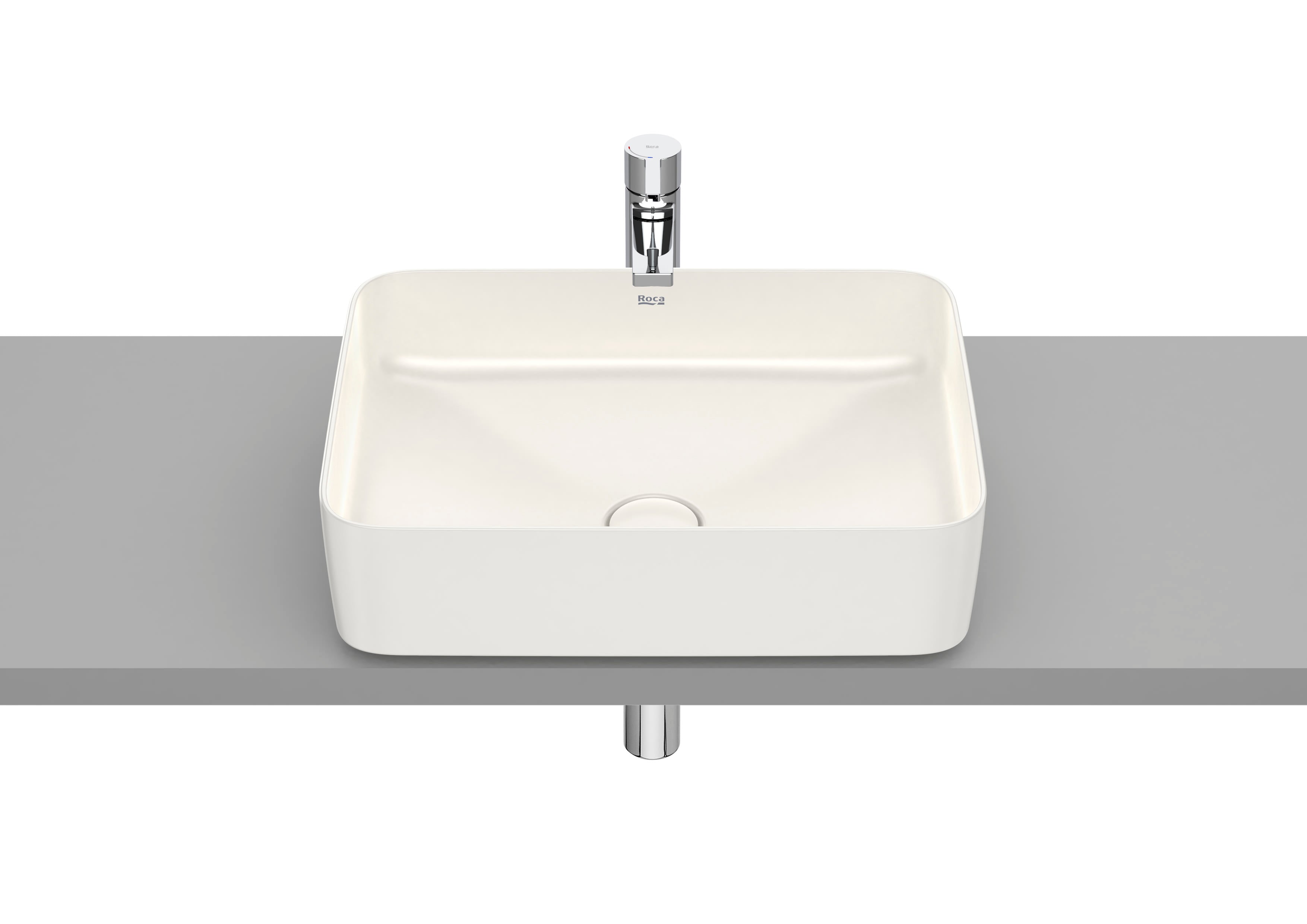 Roca Inspira SQUARE – Умивалник върху плот 50×37×14см White бял FINECERAMIC® A327530000