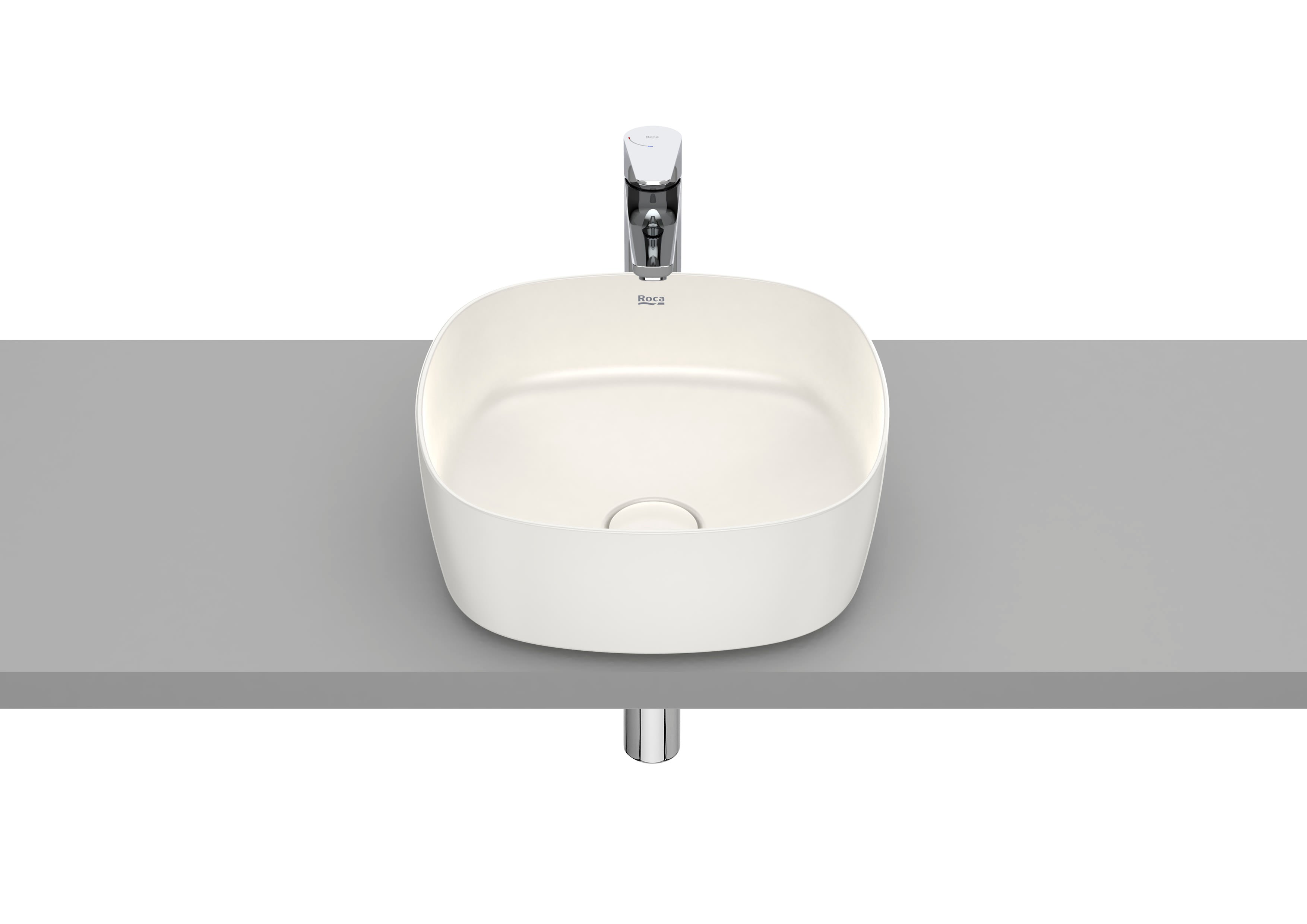Roca Inspira SOFT – Умивалник върху плот 37×37×14см White бял FINECERAMIC® A327502000