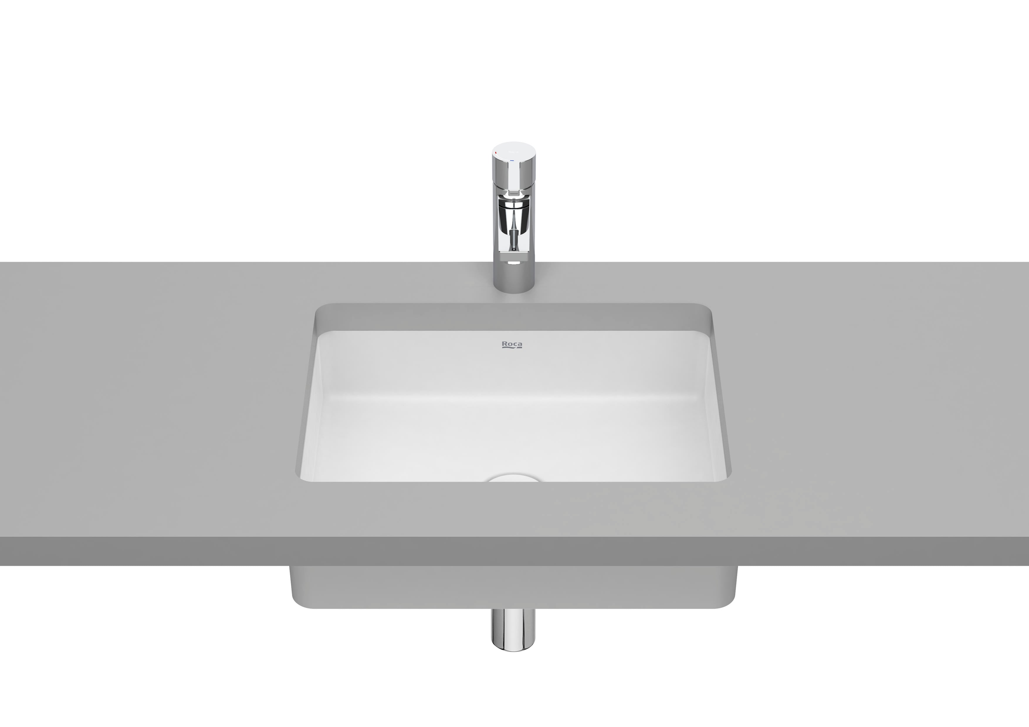 Roca Inspira SQUARE – Умивалник под плот 49.4×39×14см White бял FINECERAMIC® A327536000