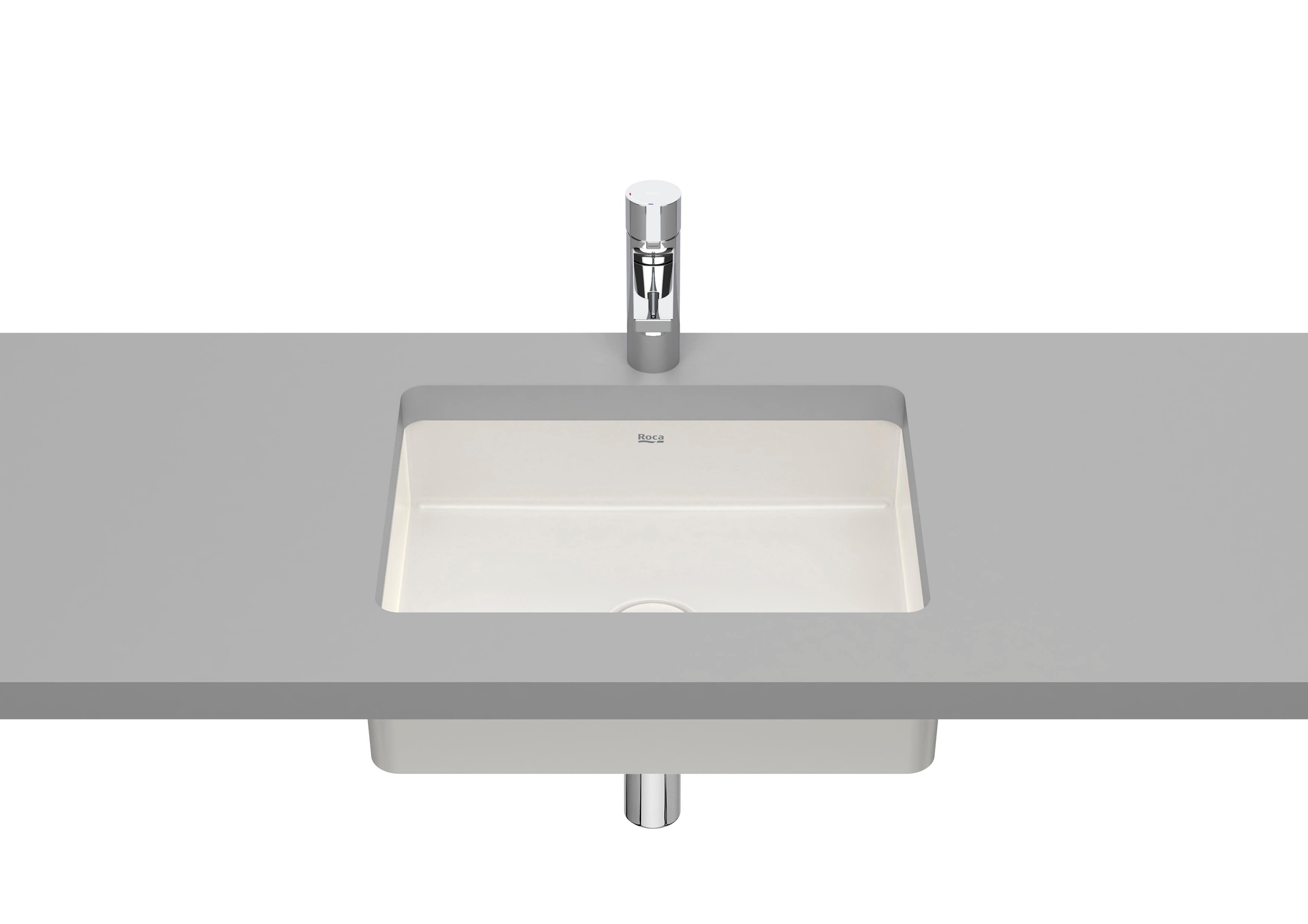 Roca Inspira SQUARE – Умивалник под плот 49.4×39×14см White бял FINECERAMIC® A327536000
