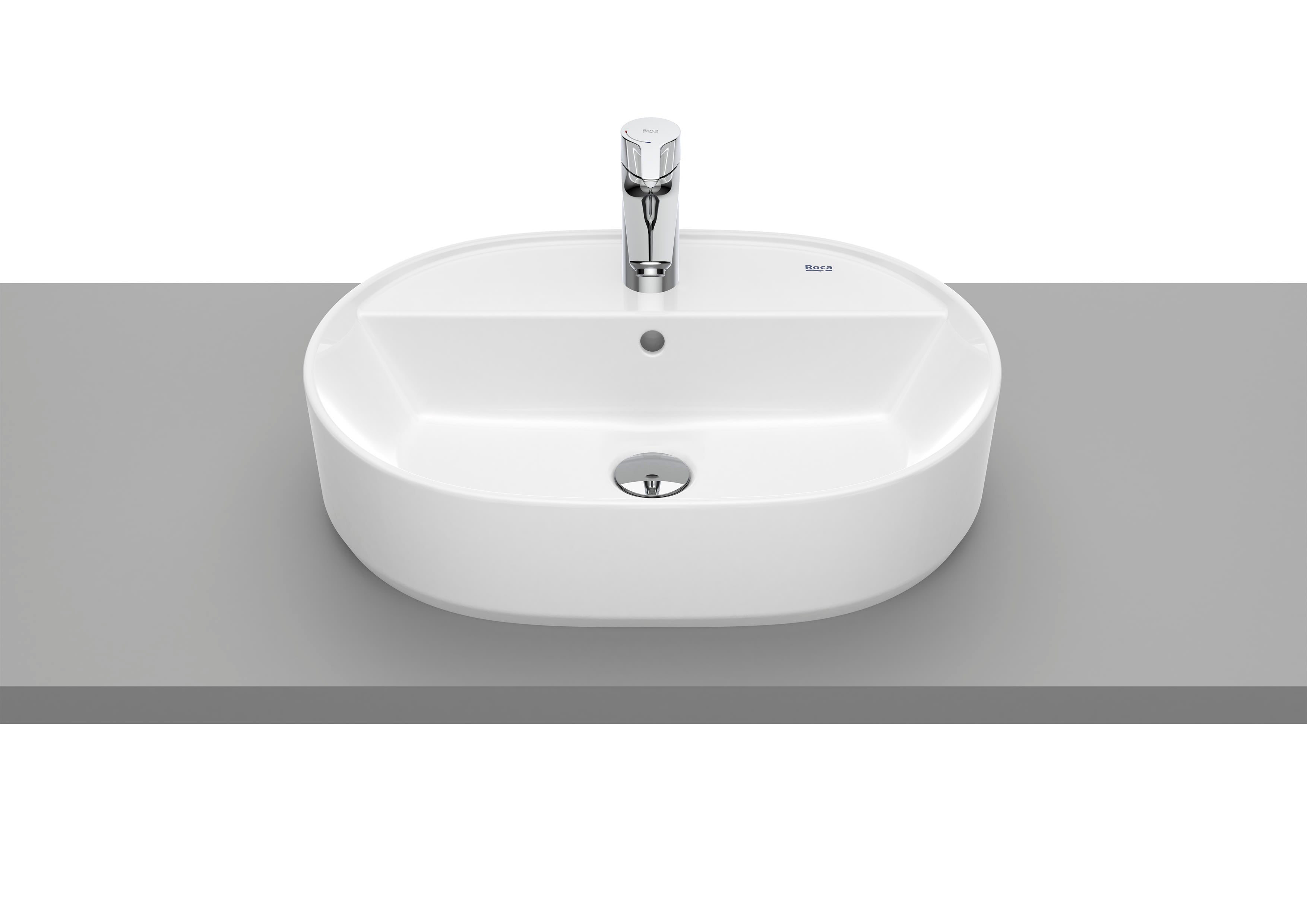 Roca The Gap Умивалник върху Плот Овална 1 Отвор White A3270Y0000 - Stonea.BG