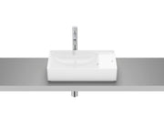 Roca ONA – Асиметричен умивалник за върху мебел 55×34.5×12.5см Glossy White бял гланц A32768C000