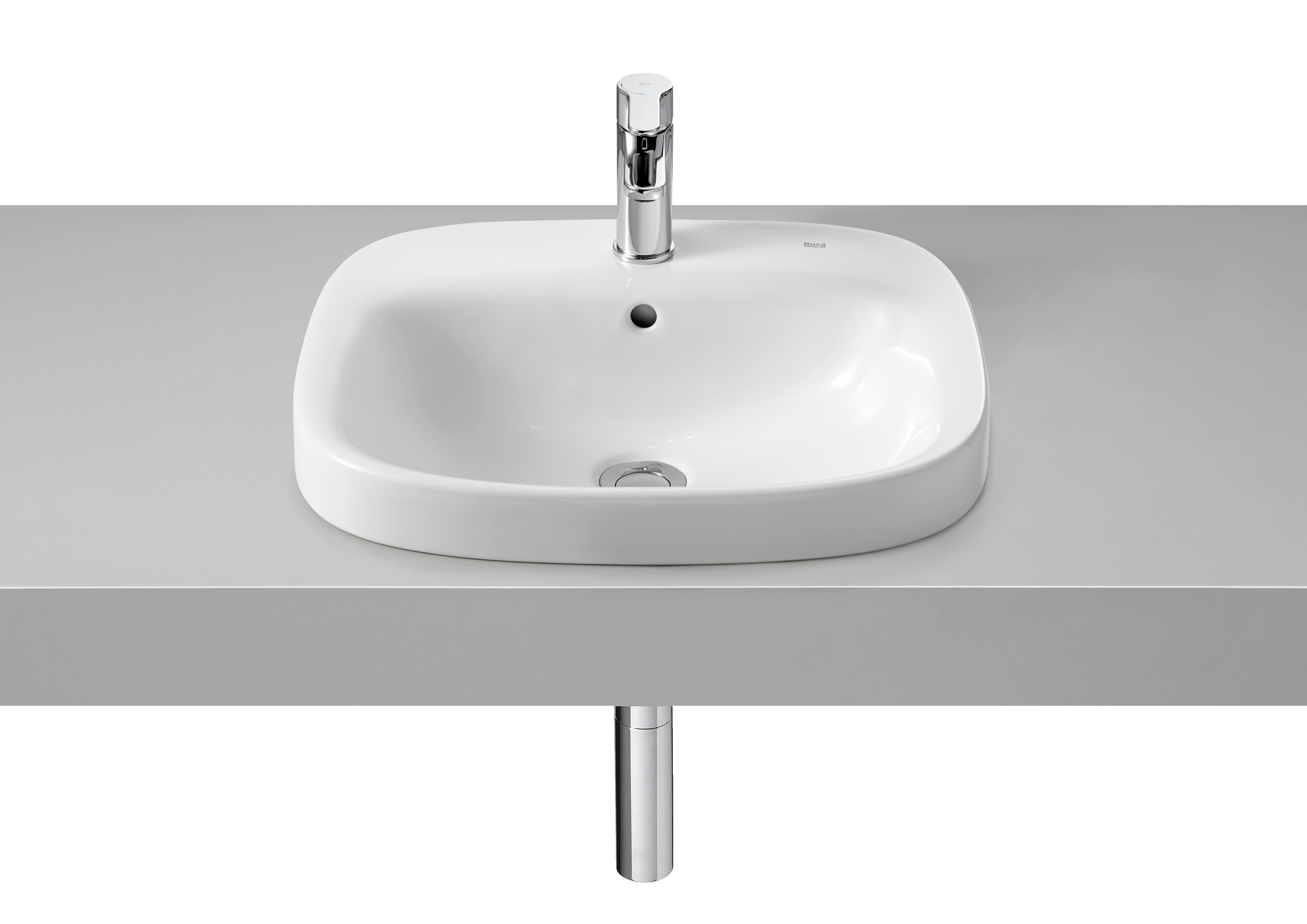 Roca Debba Умивалник за Вграждане в Плот Правоъгълна Glossy White A32799M000 - Stonea.BG