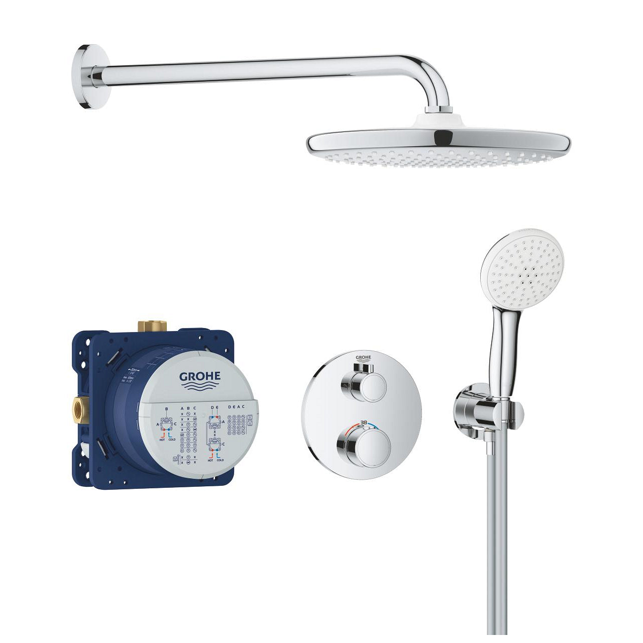 GROHE Grohtherm + Tempesta 250 Комплект вграждане 34 872 000 - Stonea.BG