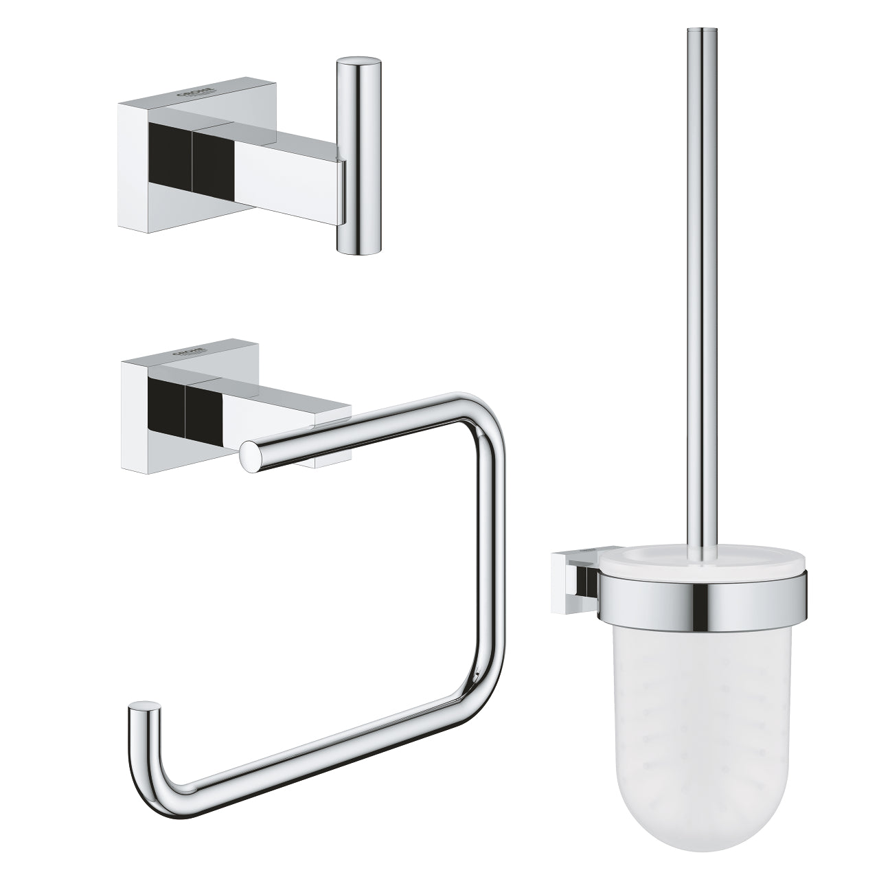 GROHE Essentials Cube Аксесоари 3 в 1 Тоалетна Четка 40 757 001 - Stonea.BG
