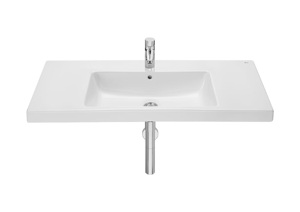Roca The Gap Умивалник с интегриран плот стенен 100×46см White A3270MA000