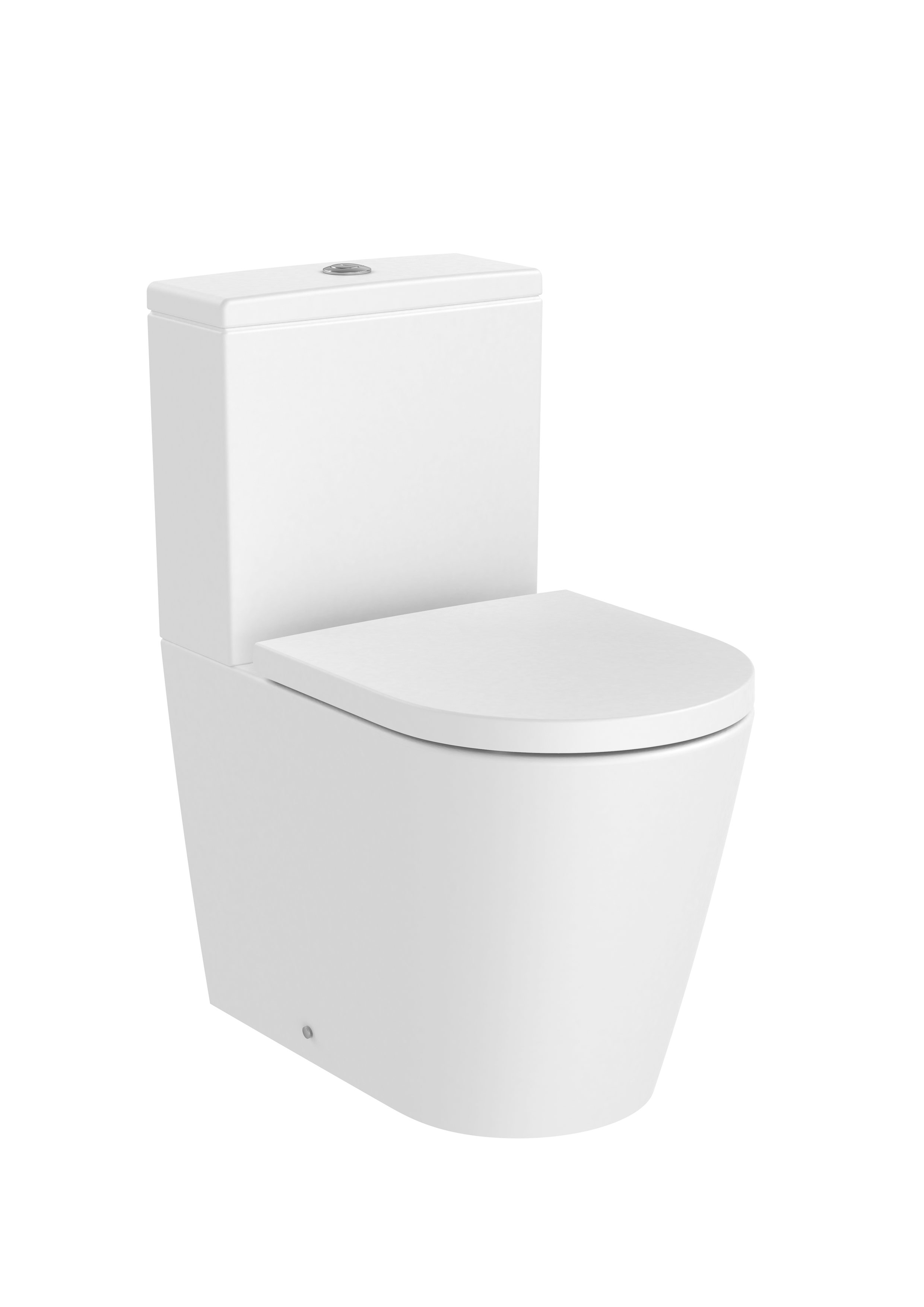 Roca Inspira Round Компактна тоалетна чиния моноблок Rimless долепена до стената White A342529000