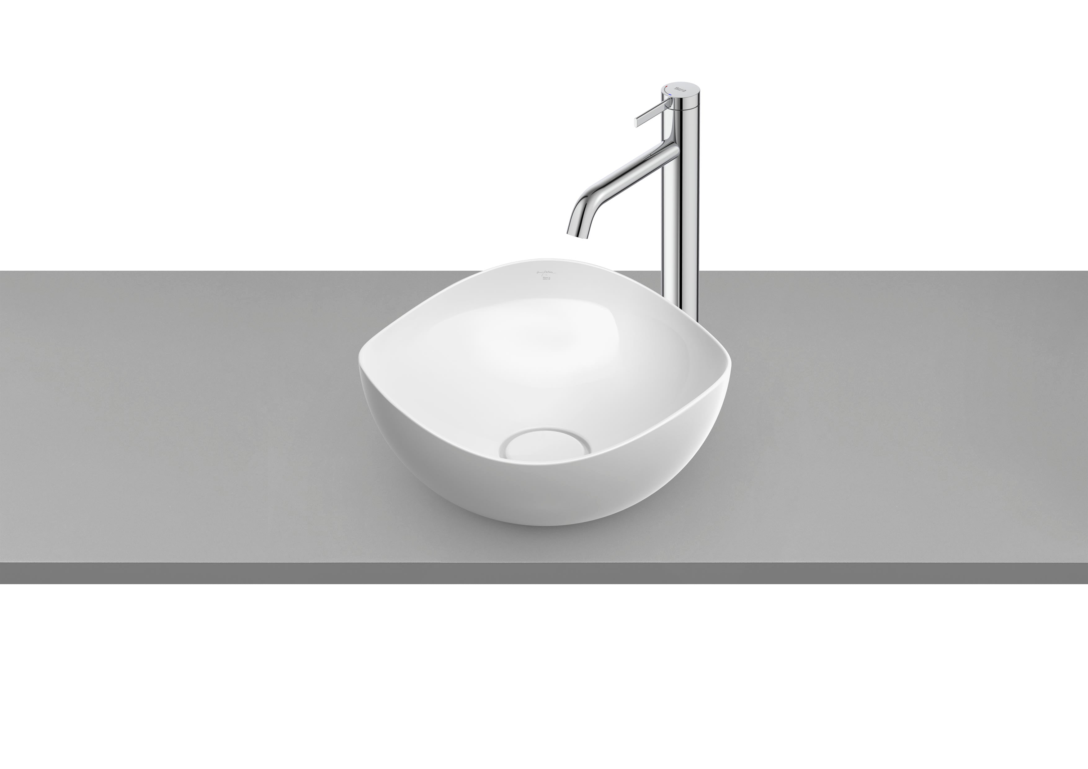 Roca Ohtake Умивалник Купа върху Плот Асиметричен Round White A327A15000 - Stonea.BG