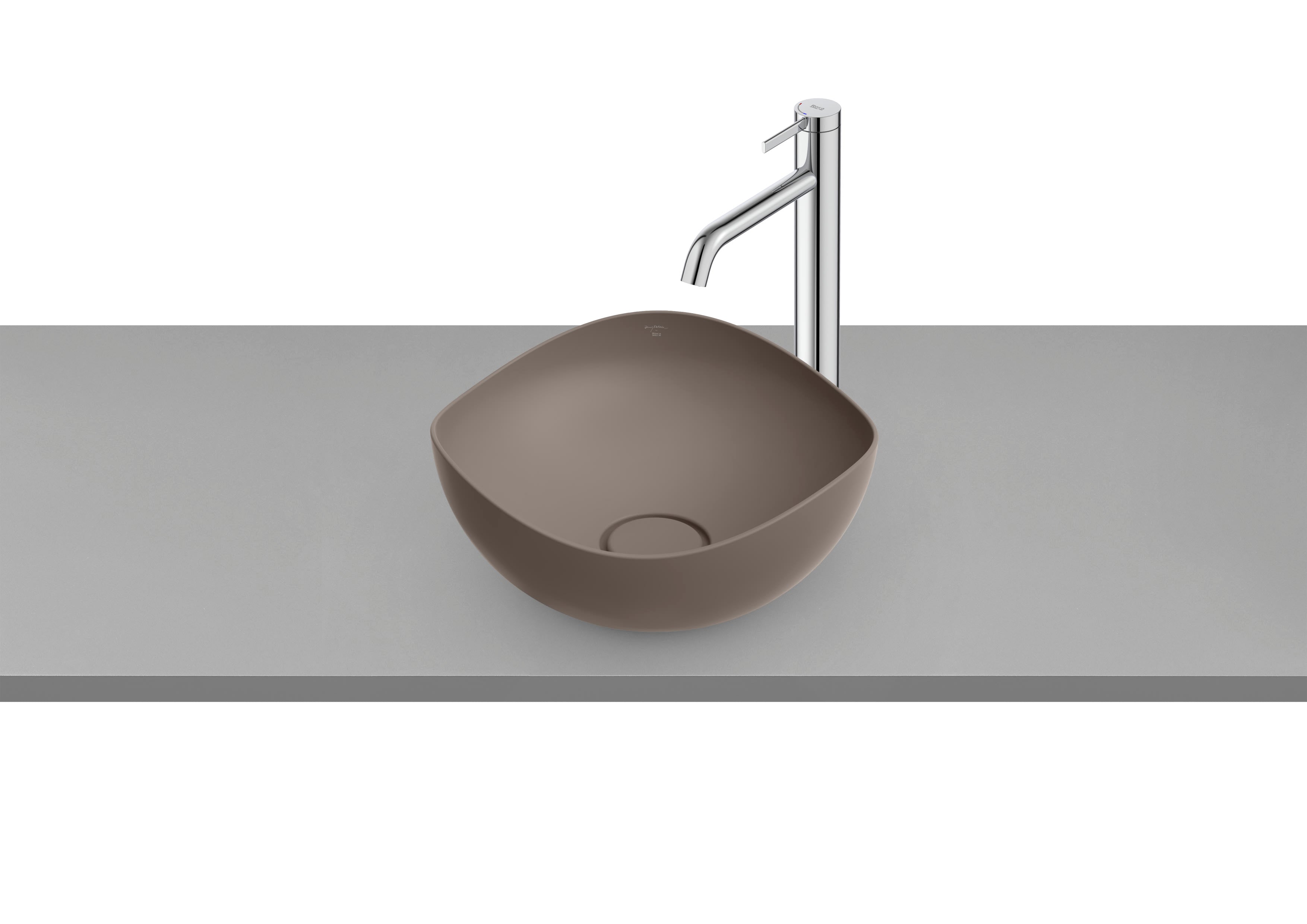 Roca Ohtake Умивалник Купа върху Плот Асиметричен Round White A327A15000 - Stonea.BG