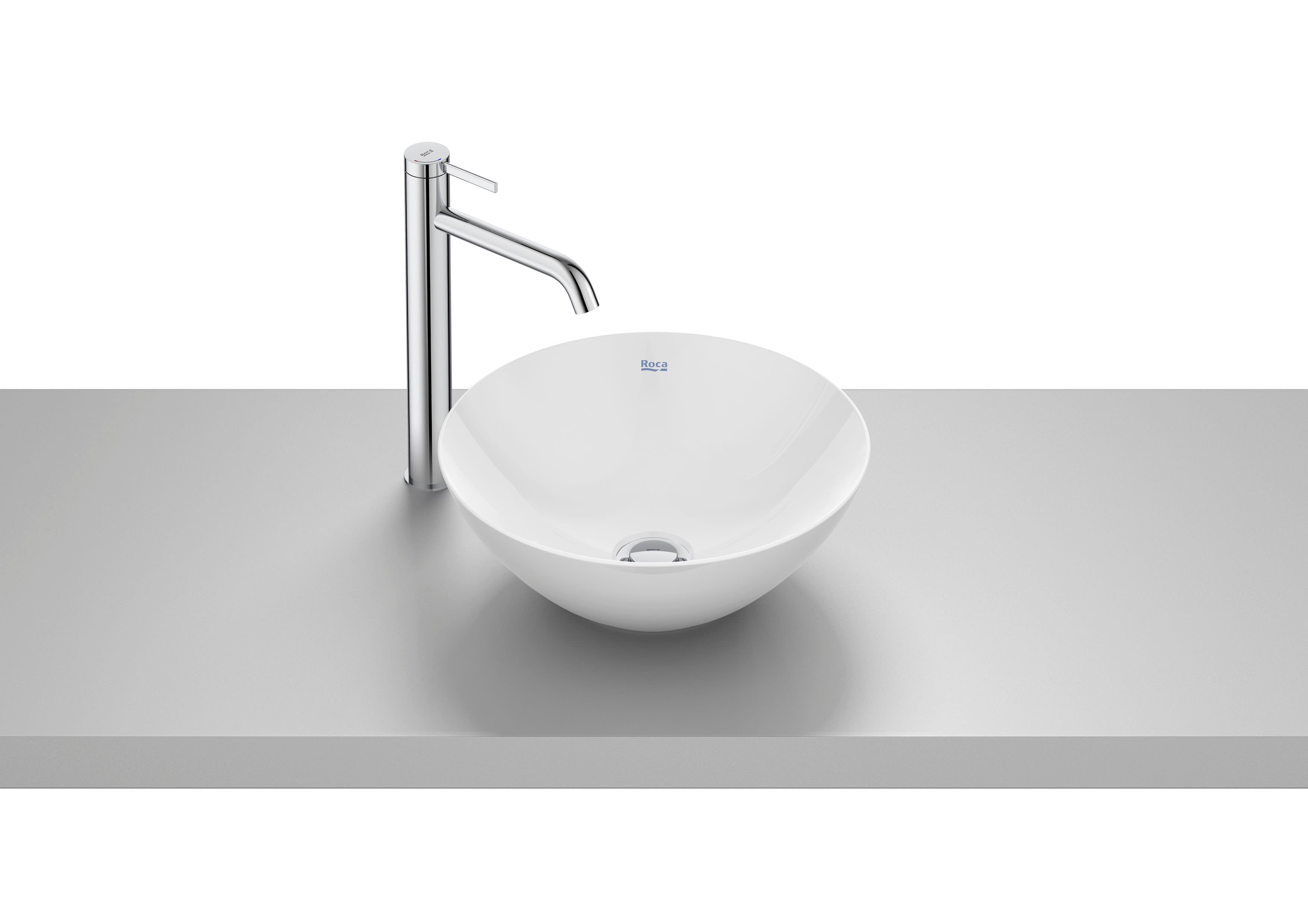 Roca Bol Умивалник Купа върху Плот Кръгла FINECERAMIC® White A32787L000 - Stonea.BG