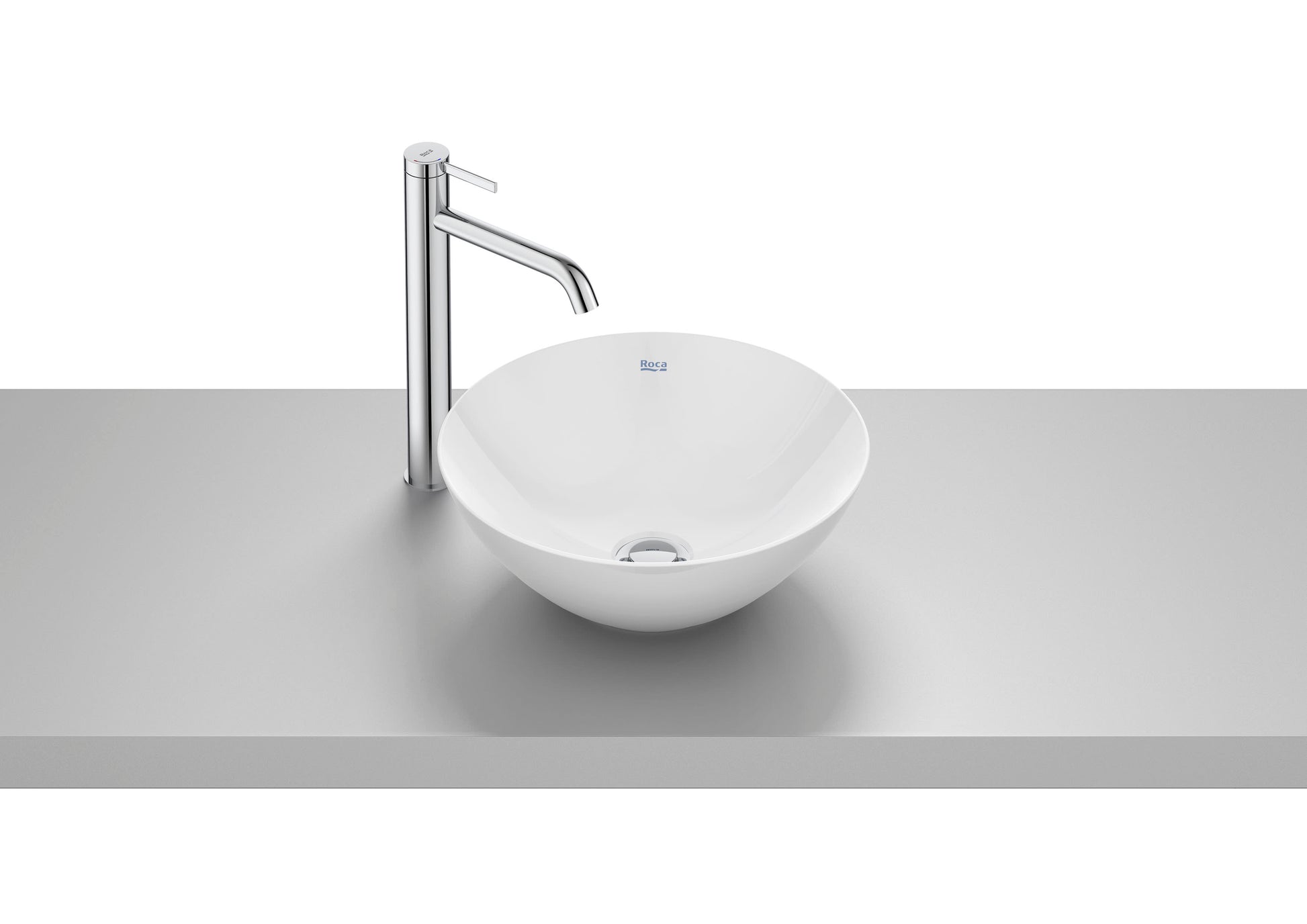 Roca Bol Умивалник Купа върху Плот Кръгла FINECERAMIC® White A32787L000 - Stonea.BG