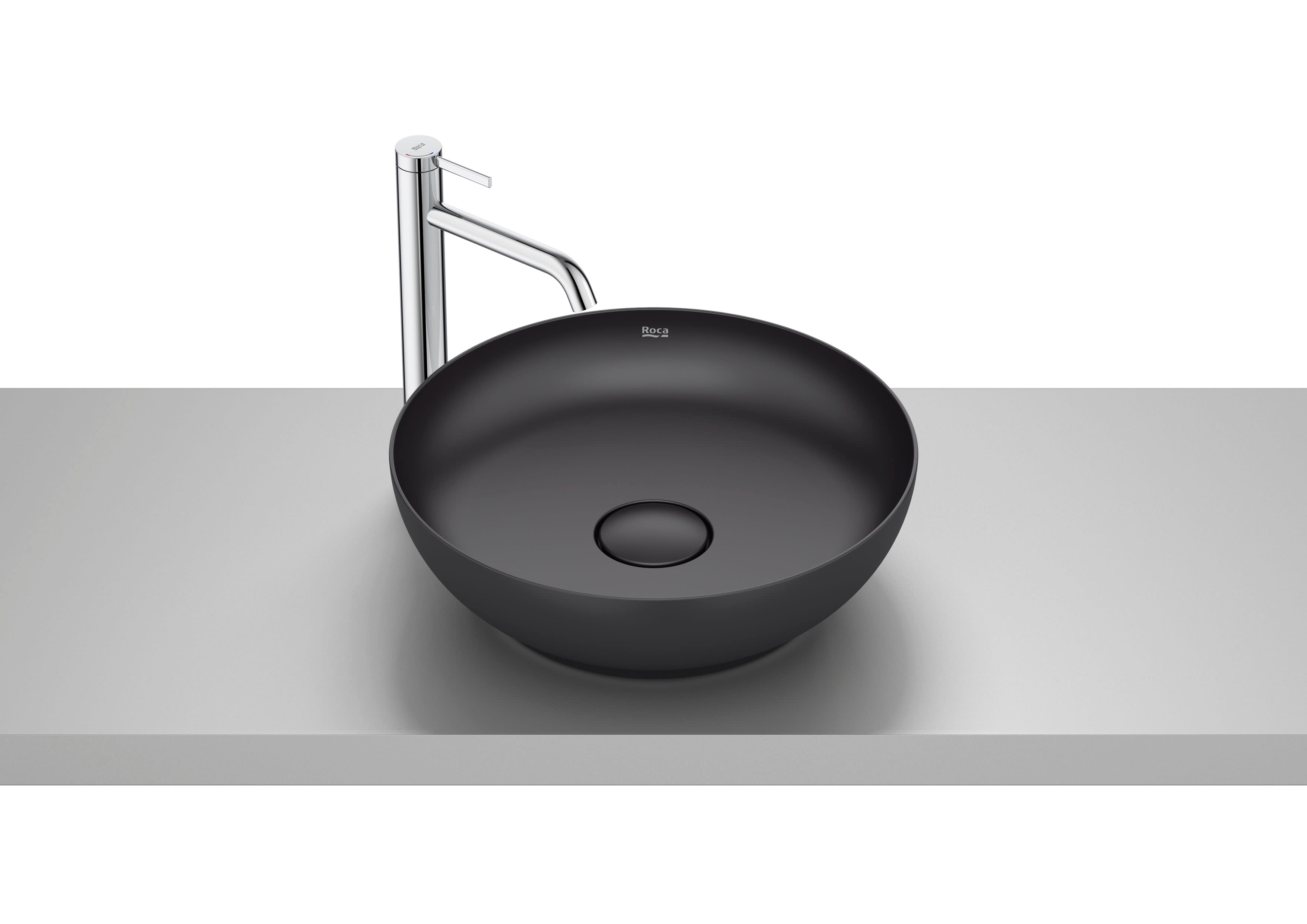 Roca Bol – Овален умивалник върху плот 42.5×42.5×13см White бял FINECERAMIC® A32787M000