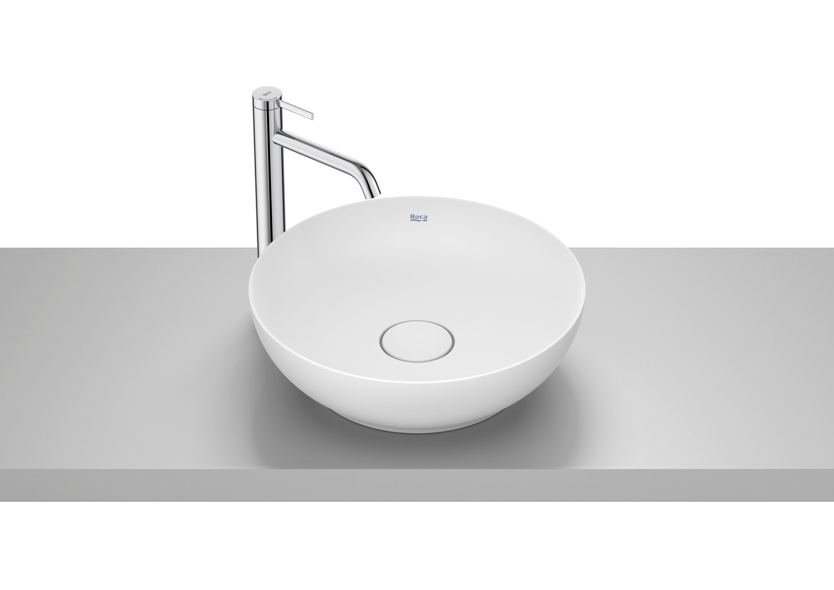 Roca Bol – Овален умивалник върху плот 42.5×42.5×13см White бял FINECERAMIC® A32787M000