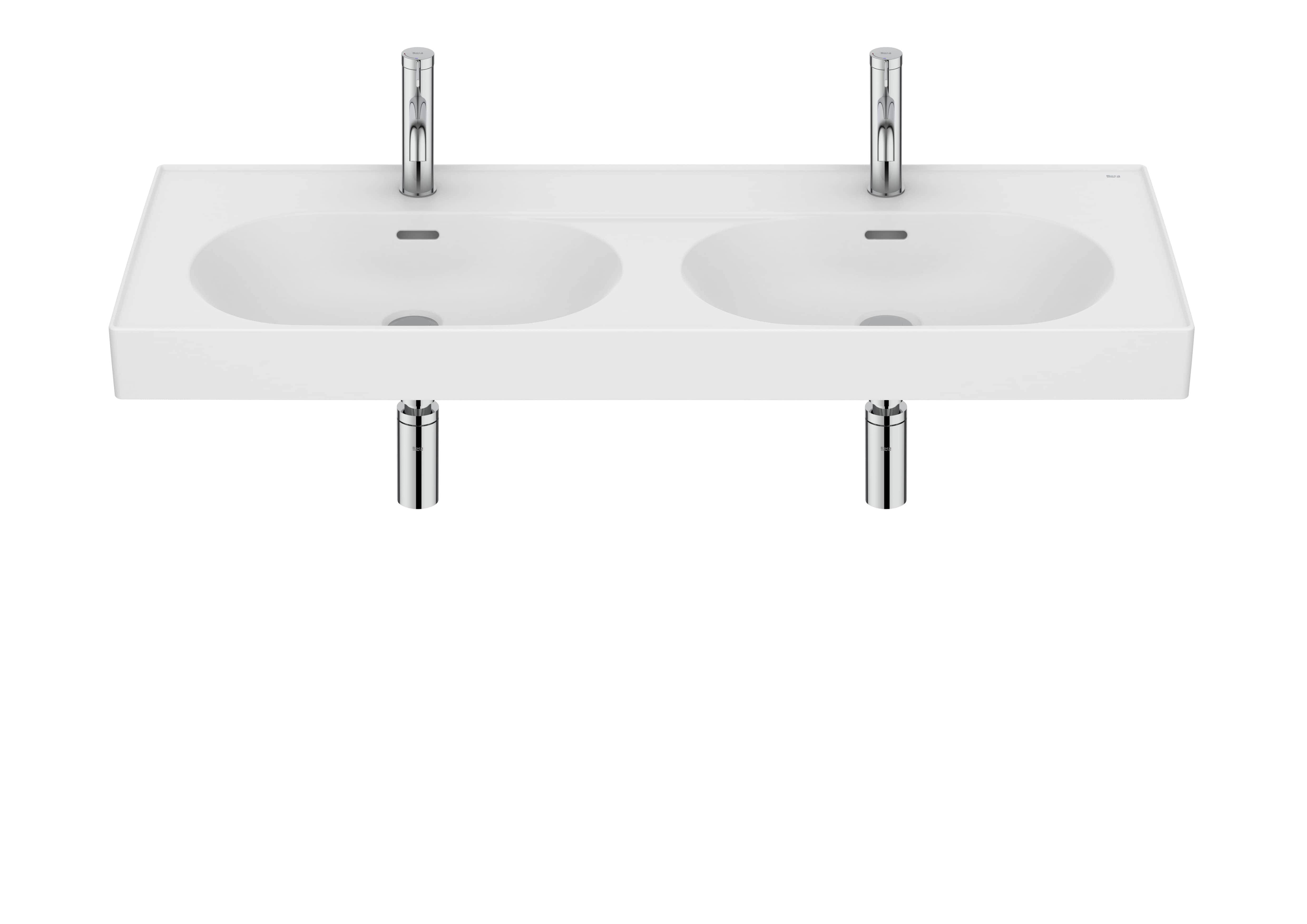 Roca Meridian - Двоен умивалник Fineceramic® стенен 120×46см White A327747000