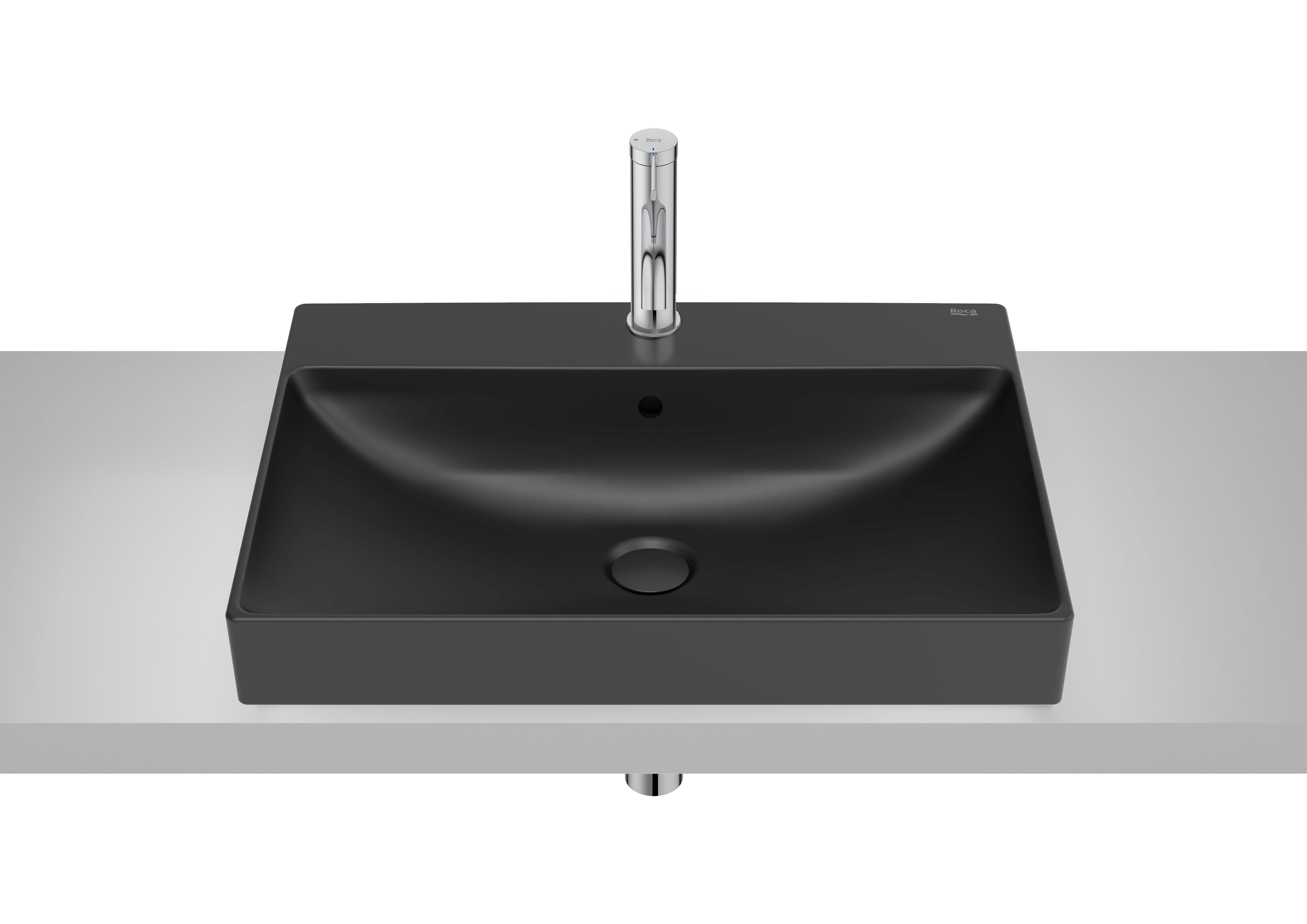 Roca ONA – Умивалник за вграждане в плот 60×45×8см Glossy White бял гланц FINECERAMIC® 1 отвор A32768N000