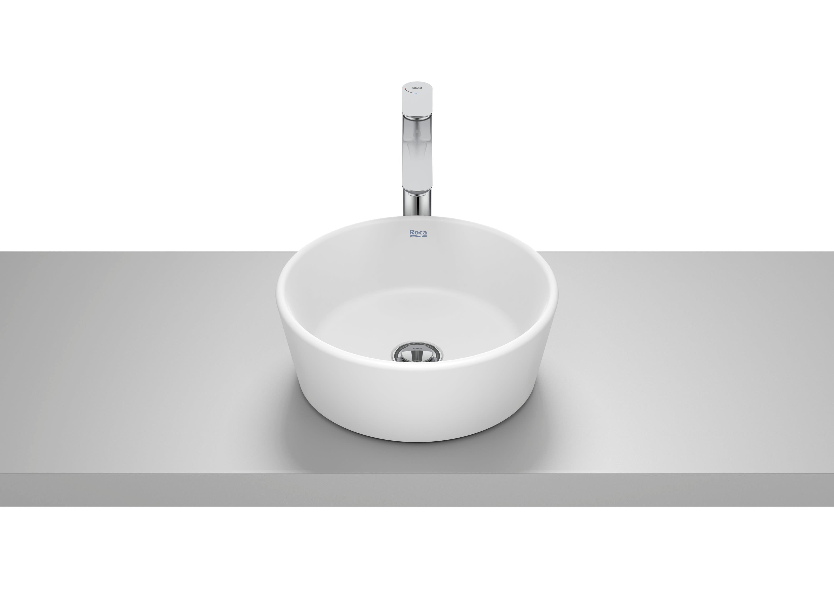 Roca Optica – Овален умивалник върху плот 35×35×13см White бял без отвор A327B15000