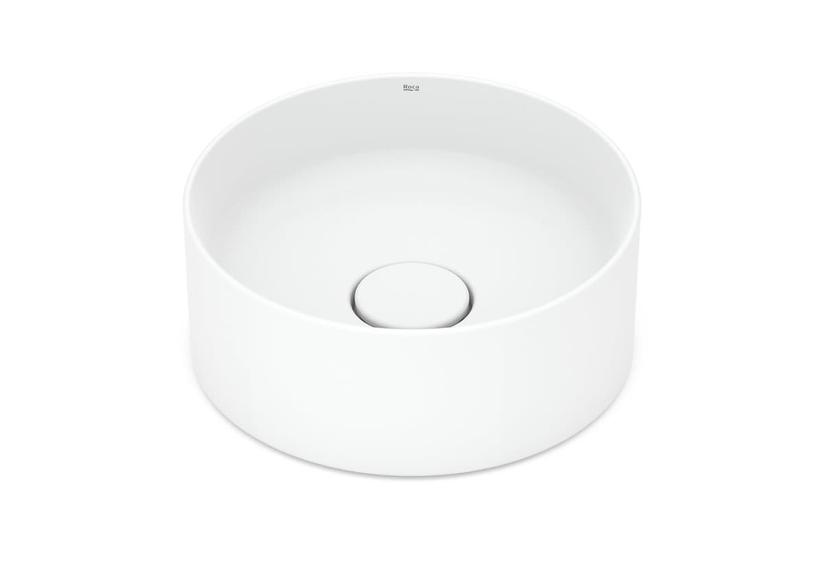 Roca Terra – Овален умивалник върху плот 30×30×12см White бял FINECERAMIC® A32787U000