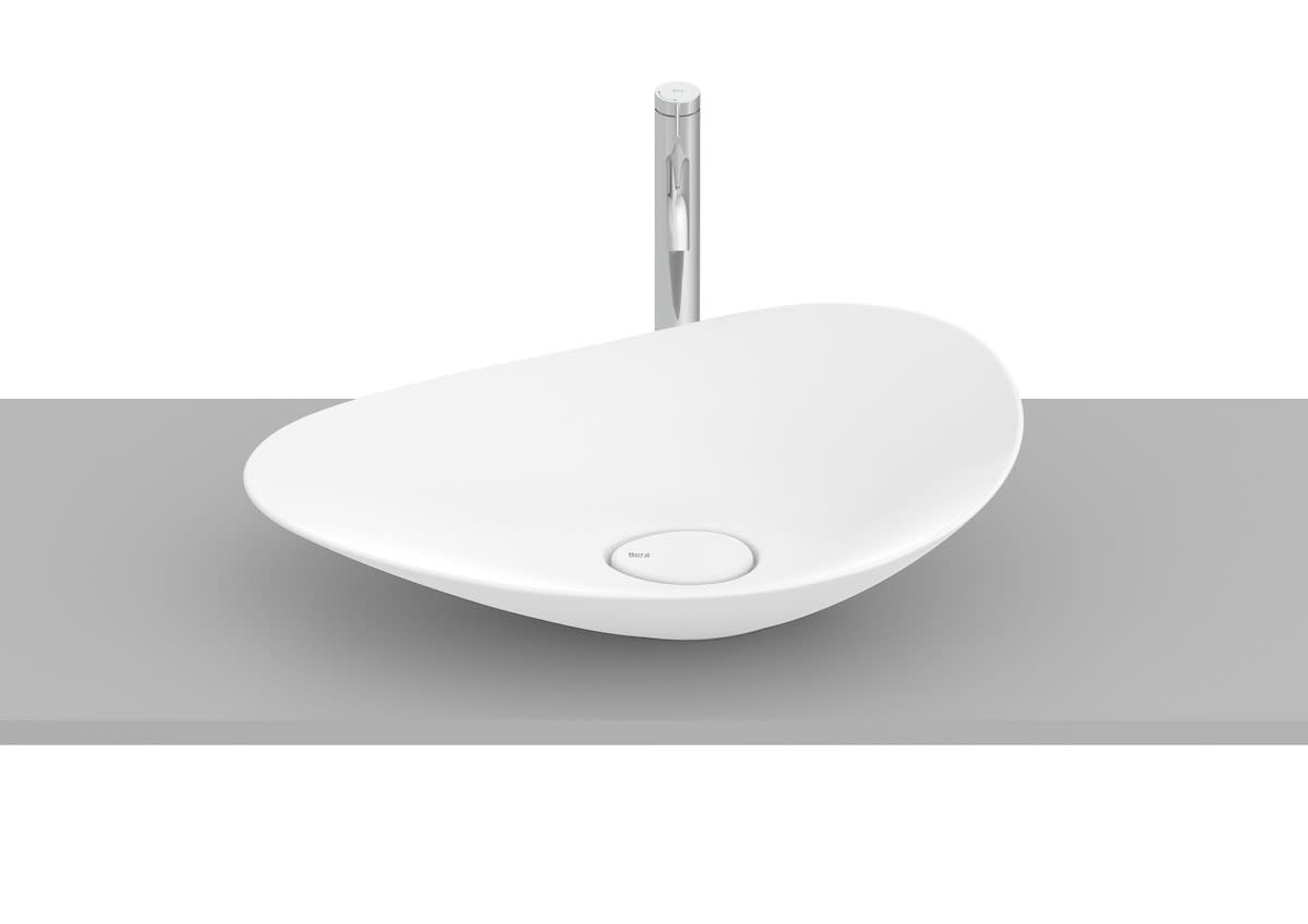 Roca Ohtake Умивалник FINECERAMIC® върху Плот Oval Асиметричен White A327A1P000 - Stonea.BG