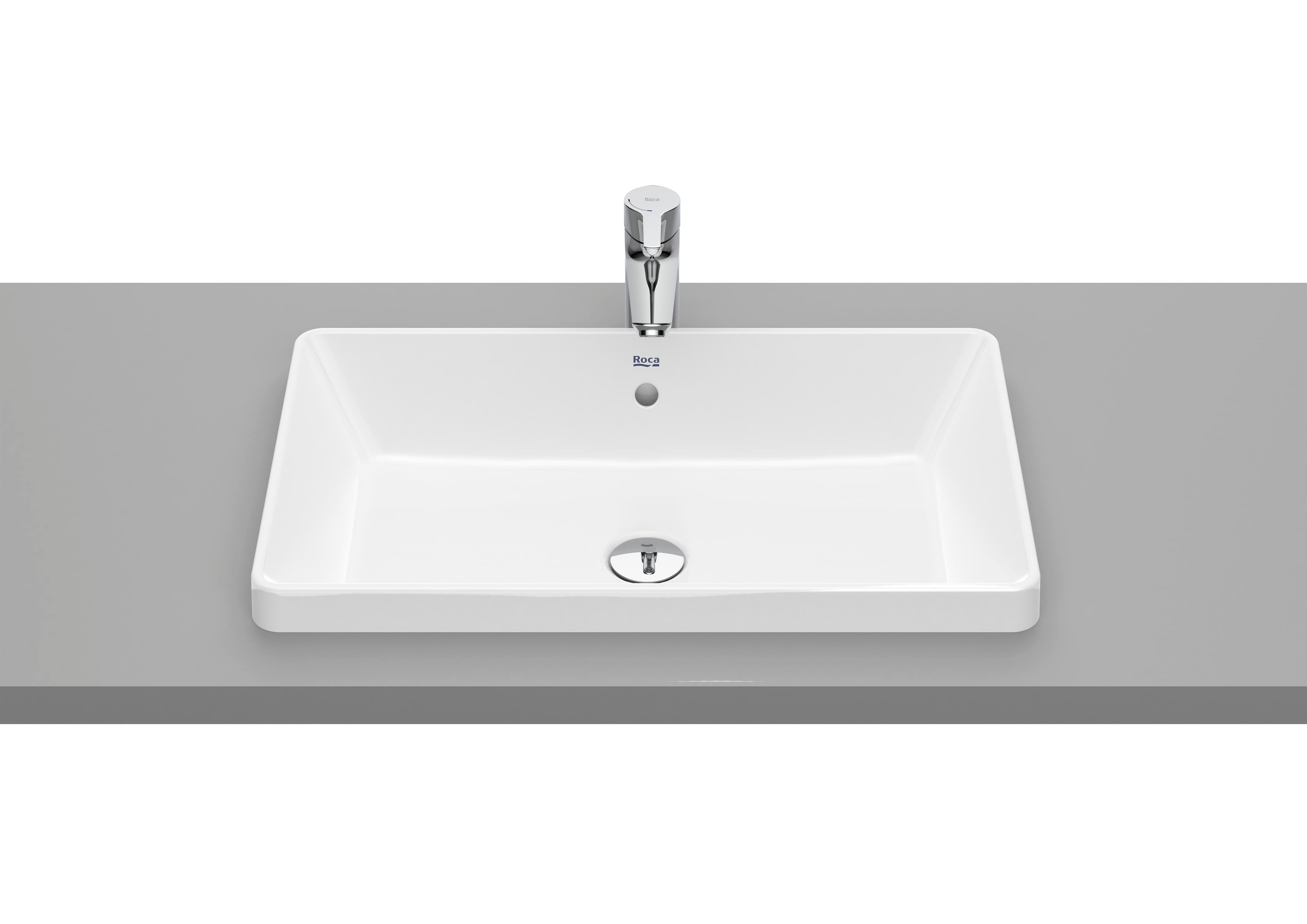 Roca The Gap – Умивалник за вграждане в плот 60×37×4см White бял без отвор A3270Y8000