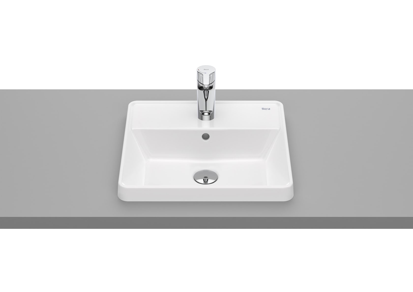 Roca The Gap – Умивалник за вграждане в плот 42×39×4см White бял интегриран плот 1 отвор A3270Y9000