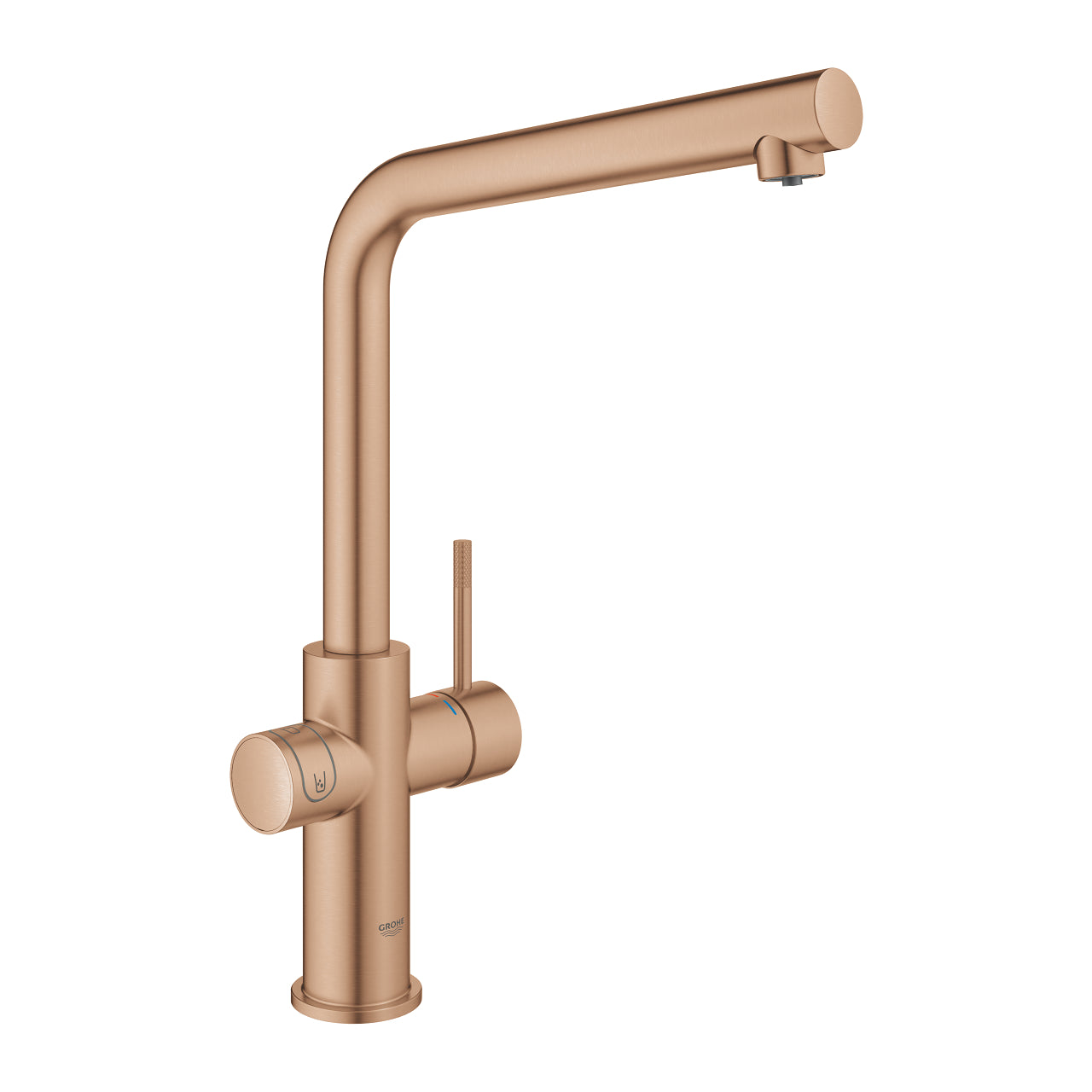 GROHE Blue Home Кухненски Смесител L-чучур Филтрирана Газирана Вода Brushed Warm Sunset 31454DL1 - Stonea.BG