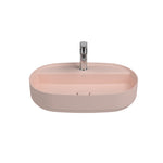 Isvea INFINITY Мивка върху плот Елипса 60×40×12см с отвор за смесител Salmon розов мат 10NF65060-2S