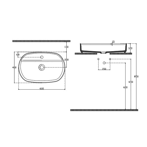 Isvea INFINITY Мивка върху плот Елипса 60×40×12см с отвор за смесител Petrol Green петролно зелено мат 10NF65060-2P