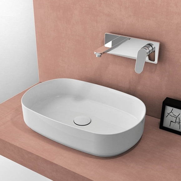 Isvea INFINITY Мивка върху плот Елипса 55×36×12см White Matt бял мат 10NF65055-2L