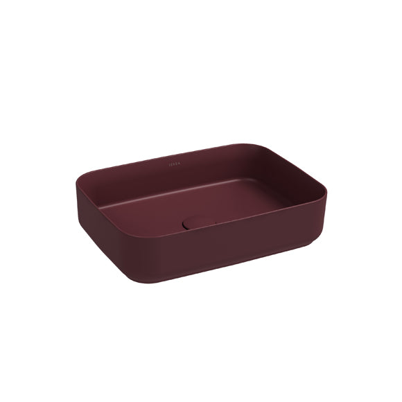 Isvea INFINITY Мивка върху плот Правоъгълна 50×36×12см Maroon Red тъмно червен мат 10NF65050-2R