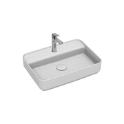 Isvea INFINITY Мивка върху плот Правоъгълна 55×40×12см с отвор за смесител White бял гланц 10NF66055