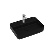Isvea INFINITY Мивка върху плот Правоъгълна 55×40×12см с отвор за смесител Black черен мат 10NF66055-2N