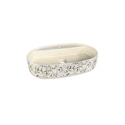 Isvea INFINITY Мивка върху плот Елипса 60×40×12см с отвор за смесител Ivory NEW Terrazzo беж мат Нов Терацо 10NF65060-2K-TRZ NEW