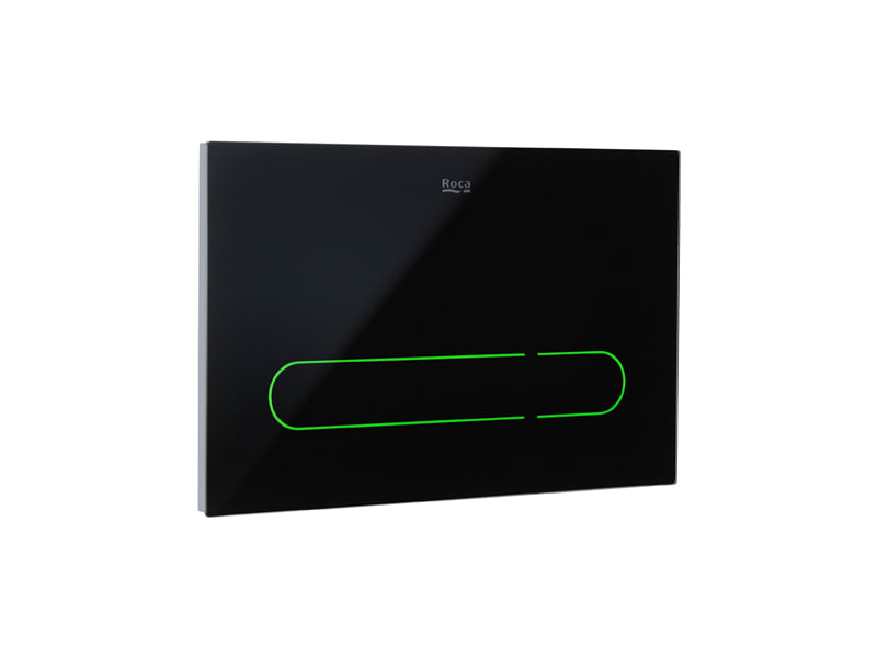 Roca Duplo One EP1 Електронен двоен бутон за WC със стъкло безконтактен Black With Glass A890104008
